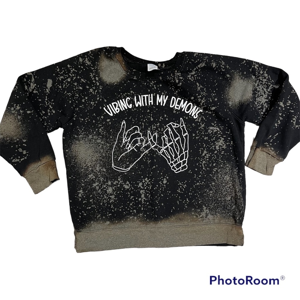 Vibing with my demons custom Crewneck L
